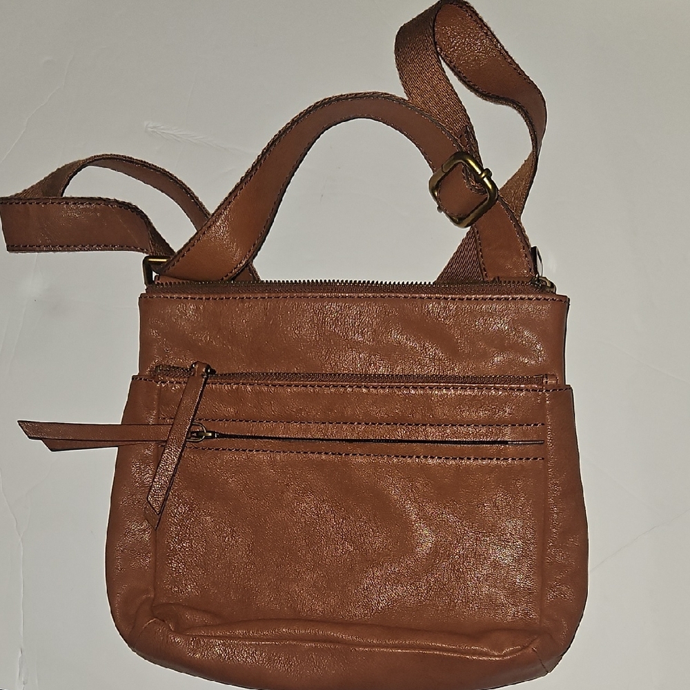 Fossil Brown Leather Crossbody Bag